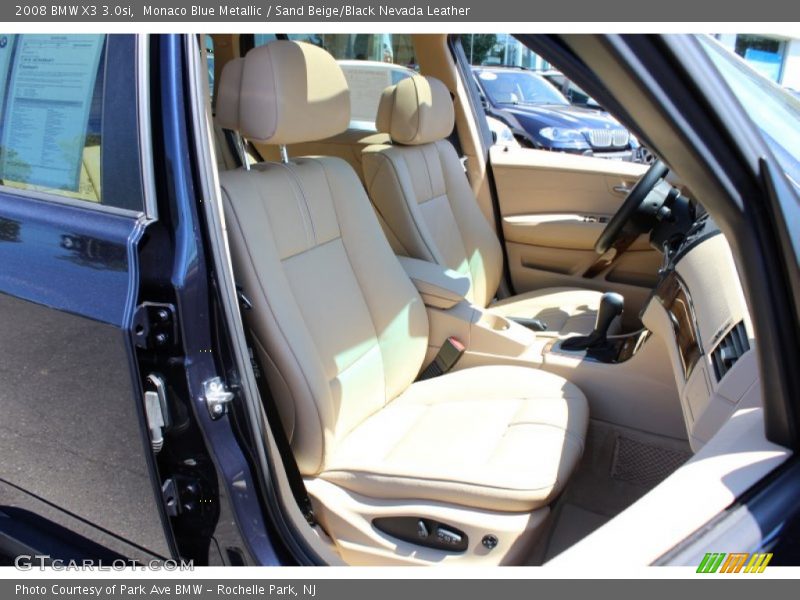 Monaco Blue Metallic / Sand Beige/Black Nevada Leather 2008 BMW X3 3.0si