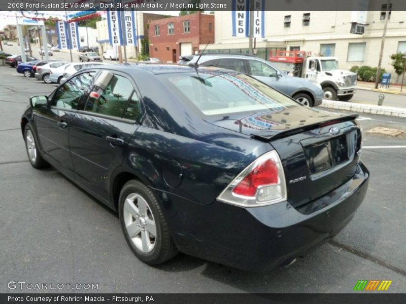 Dark Blue Ink Metallic / Medium Light Stone 2008 Ford Fusion SE V6 AWD