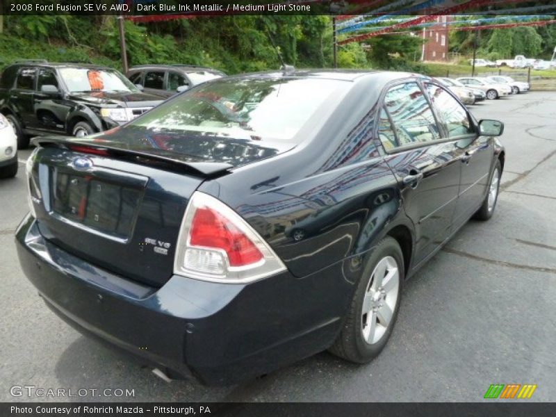 Dark Blue Ink Metallic / Medium Light Stone 2008 Ford Fusion SE V6 AWD