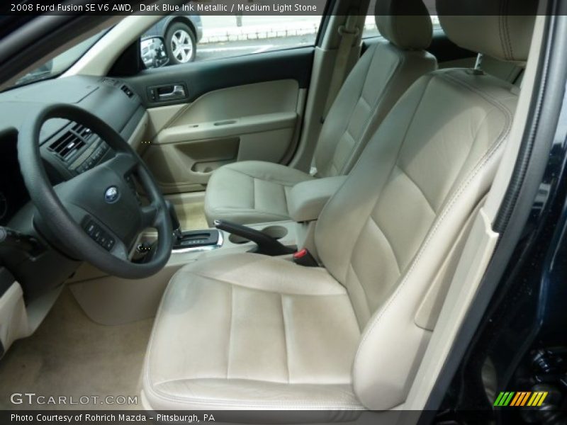 Dark Blue Ink Metallic / Medium Light Stone 2008 Ford Fusion SE V6 AWD