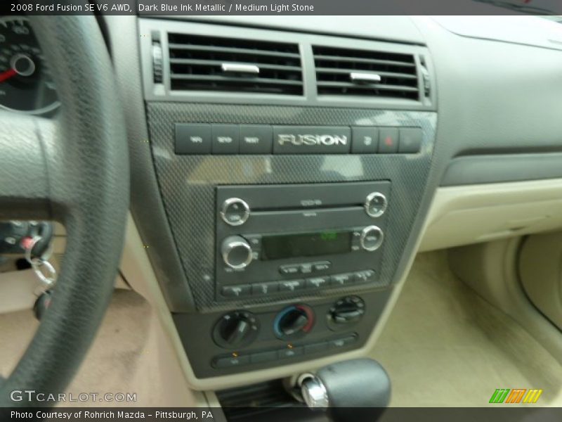 Dark Blue Ink Metallic / Medium Light Stone 2008 Ford Fusion SE V6 AWD