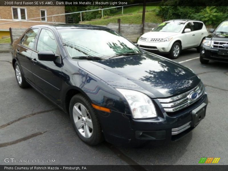 Dark Blue Ink Metallic / Medium Light Stone 2008 Ford Fusion SE V6 AWD