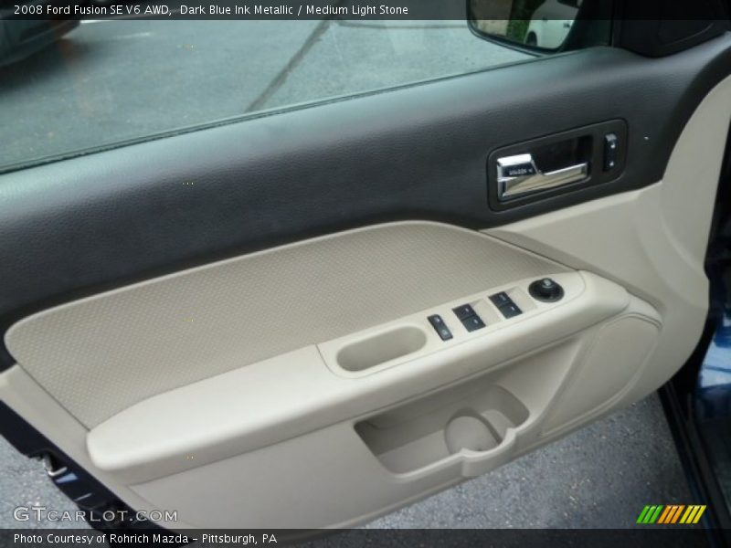 Dark Blue Ink Metallic / Medium Light Stone 2008 Ford Fusion SE V6 AWD
