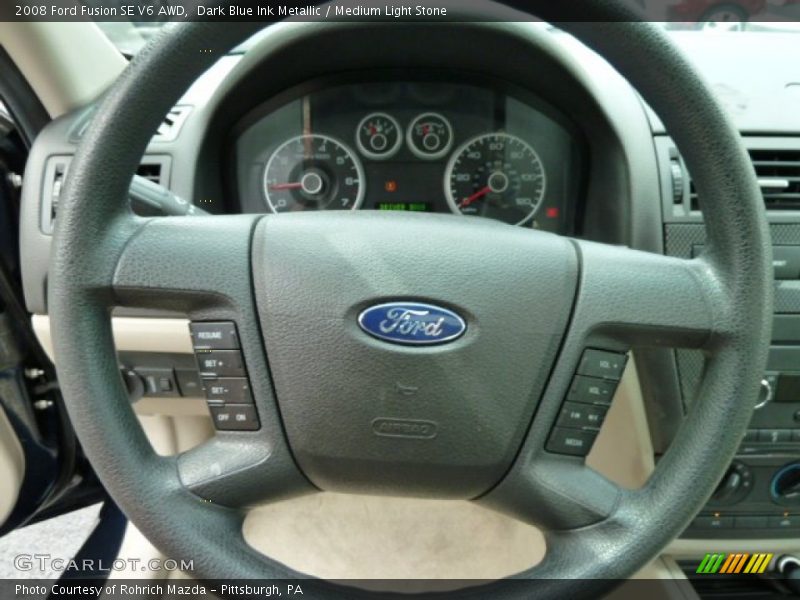 Dark Blue Ink Metallic / Medium Light Stone 2008 Ford Fusion SE V6 AWD