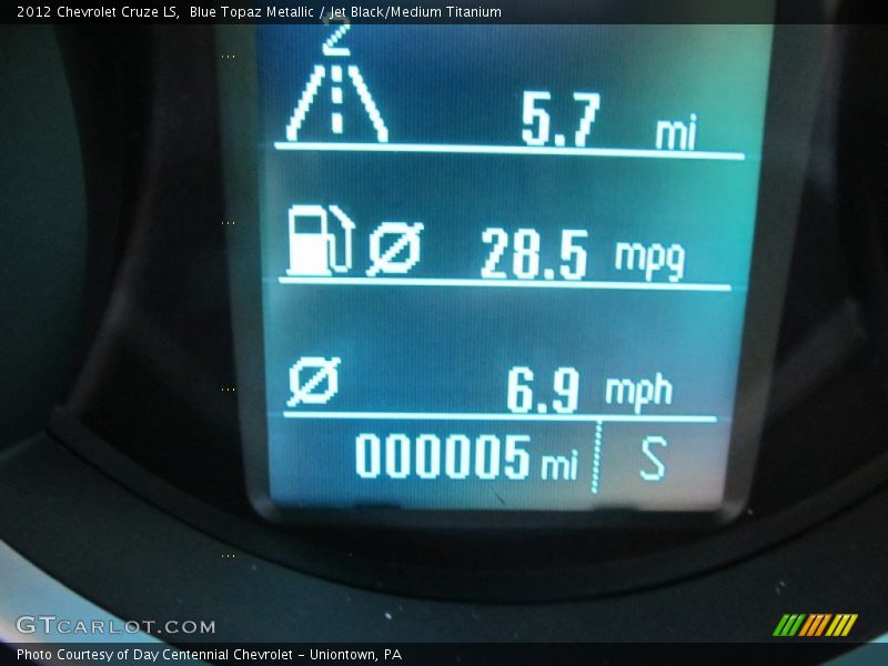Blue Topaz Metallic / Jet Black/Medium Titanium 2012 Chevrolet Cruze LS