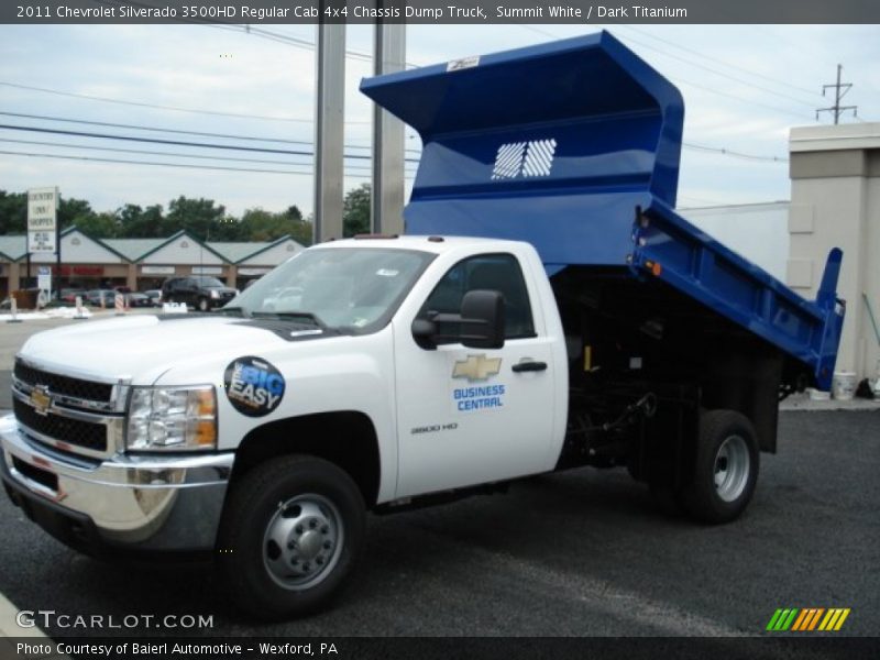 Summit White / Dark Titanium 2011 Chevrolet Silverado 3500HD Regular Cab 4x4 Chassis Dump Truck