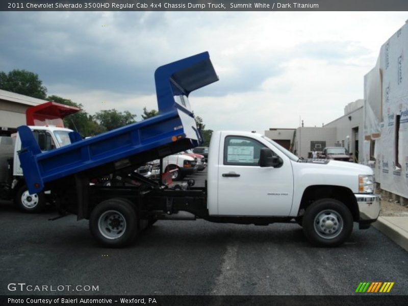 Summit White / Dark Titanium 2011 Chevrolet Silverado 3500HD Regular Cab 4x4 Chassis Dump Truck