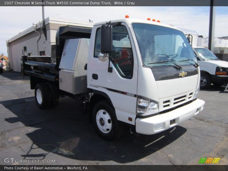 White / Gray 2007 Chevrolet W Series Truck W4500 Commercial Dump Truck