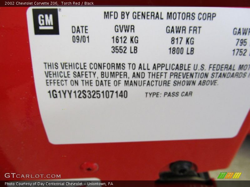 Torch Red / Black 2002 Chevrolet Corvette Z06