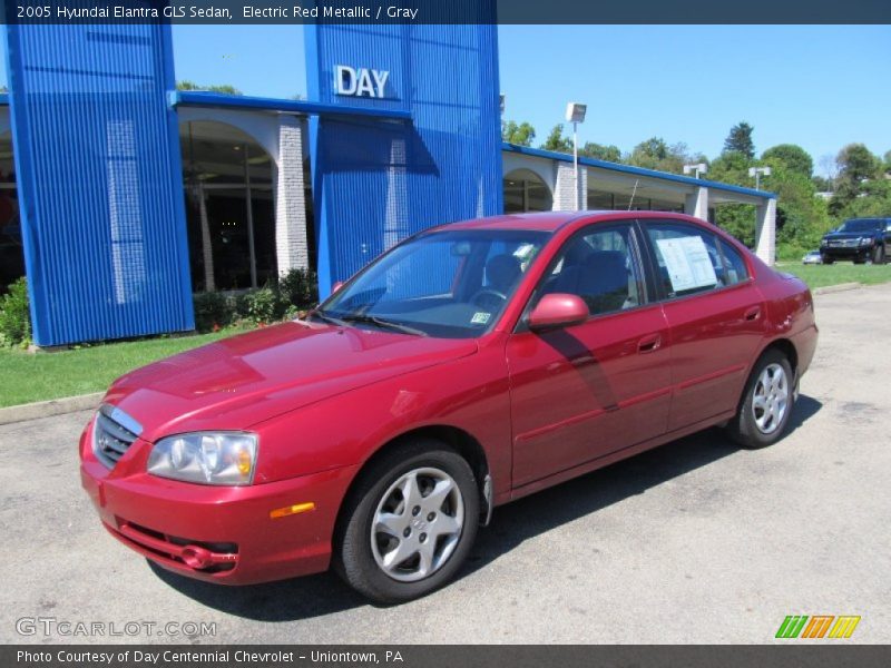 Electric Red Metallic / Gray 2005 Hyundai Elantra GLS Sedan