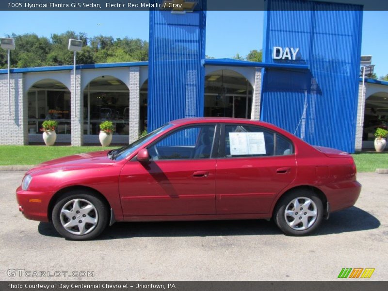 Electric Red Metallic / Gray 2005 Hyundai Elantra GLS Sedan