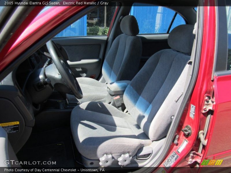 Electric Red Metallic / Gray 2005 Hyundai Elantra GLS Sedan