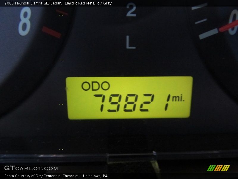 Electric Red Metallic / Gray 2005 Hyundai Elantra GLS Sedan