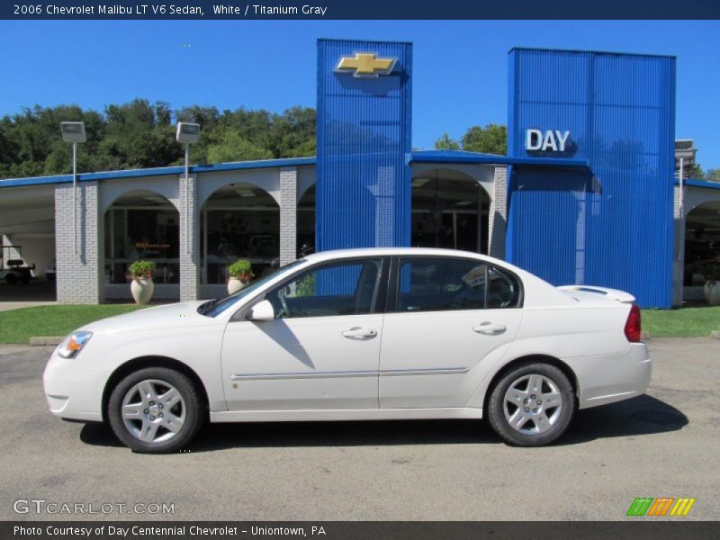 White / Titanium Gray 2006 Chevrolet Malibu LT V6 Sedan