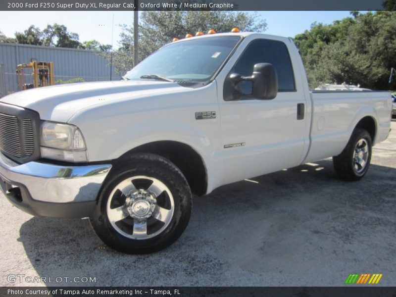 Oxford White / Medium Graphite 2000 Ford F250 Super Duty XL Regular Cab