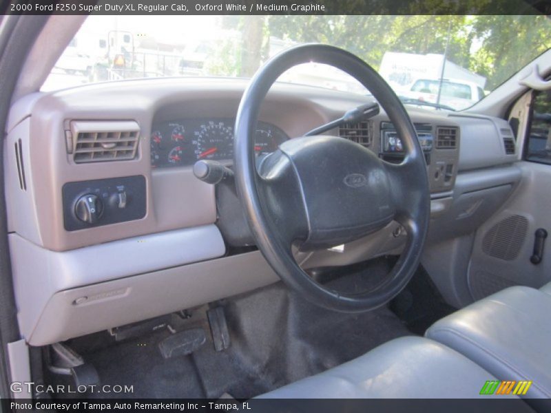 Oxford White / Medium Graphite 2000 Ford F250 Super Duty XL Regular Cab