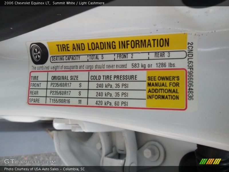 Summit White / Light Cashmere 2006 Chevrolet Equinox LT