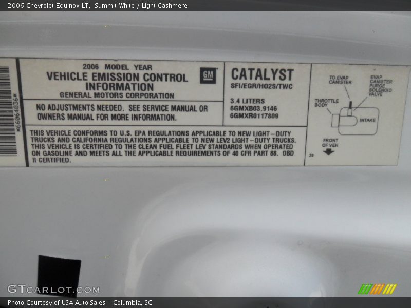 Summit White / Light Cashmere 2006 Chevrolet Equinox LT