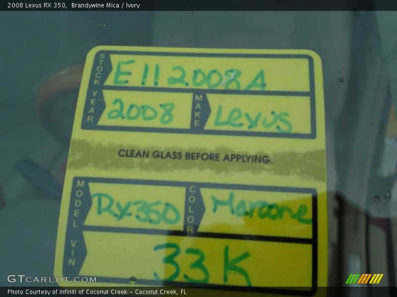 Brandywine Mica / Ivory 2008 Lexus RX 350