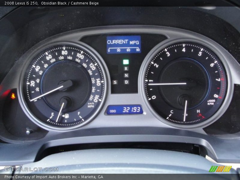 Obsidian Black / Cashmere Beige 2008 Lexus IS 250