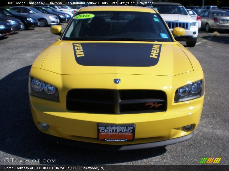 Top Banana Yellow / Dark Slate Gray/Light Graystone 2006 Dodge Charger R/T Daytona