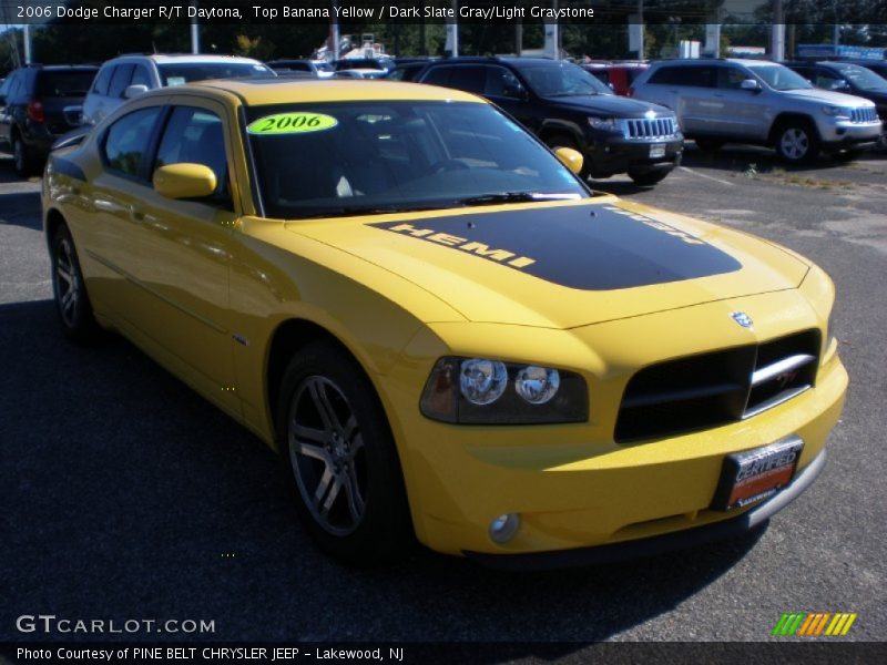 Top Banana Yellow / Dark Slate Gray/Light Graystone 2006 Dodge Charger R/T Daytona