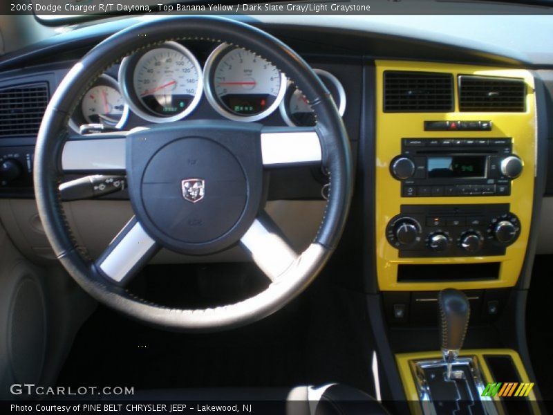 Top Banana Yellow / Dark Slate Gray/Light Graystone 2006 Dodge Charger R/T Daytona