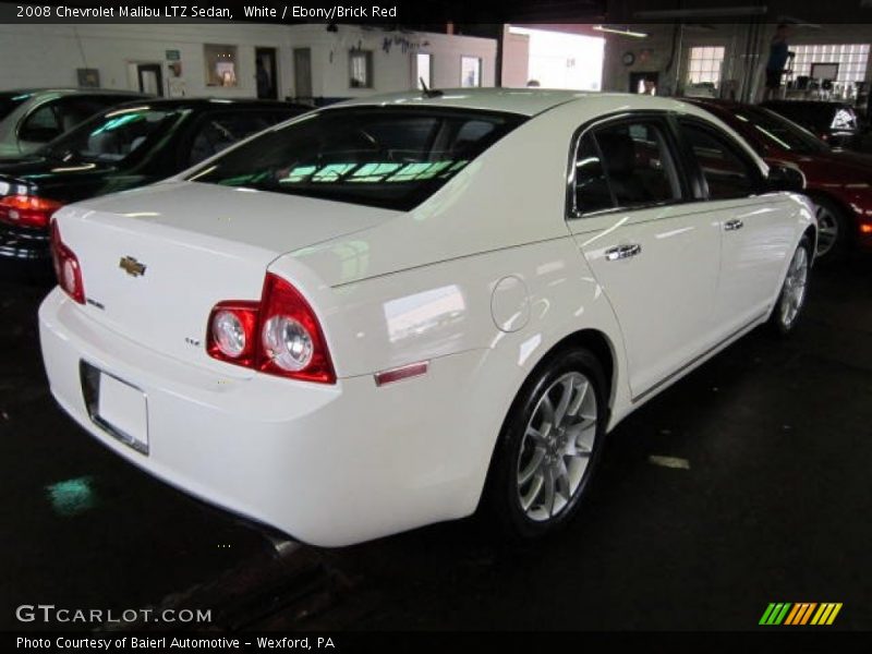 White / Ebony/Brick Red 2008 Chevrolet Malibu LTZ Sedan