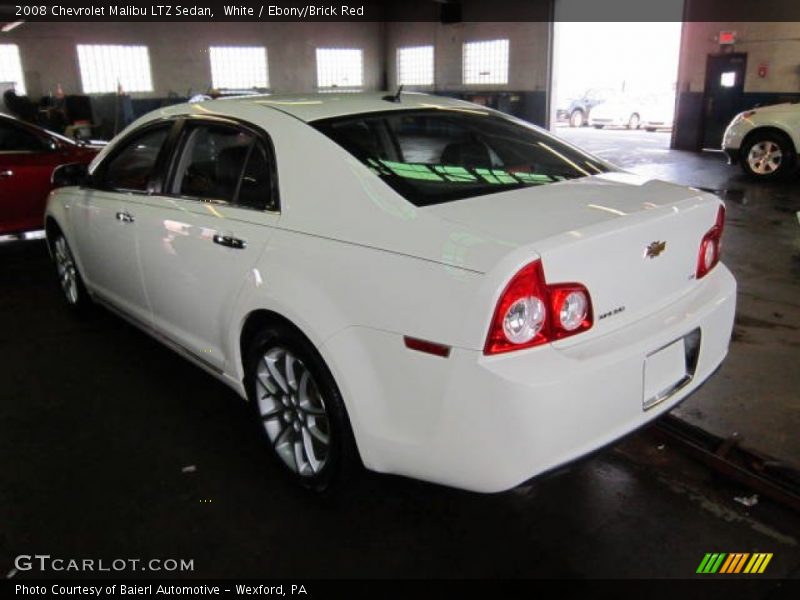 White / Ebony/Brick Red 2008 Chevrolet Malibu LTZ Sedan