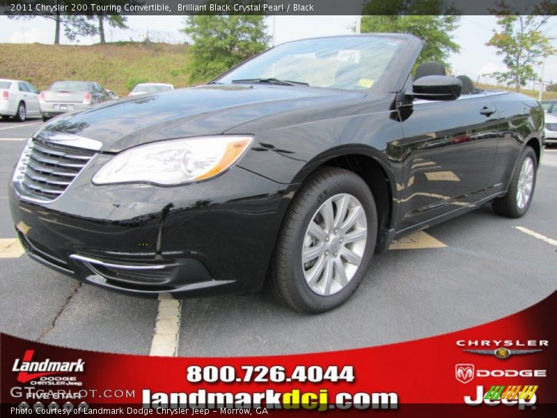 Brilliant Black Crystal Pearl / Black 2011 Chrysler 200 Touring Convertible