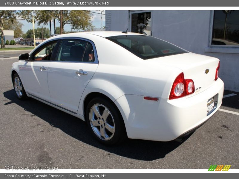 White / Ebony/Brick Red 2008 Chevrolet Malibu LTZ Sedan