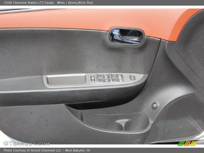 White / Ebony/Brick Red 2008 Chevrolet Malibu LTZ Sedan