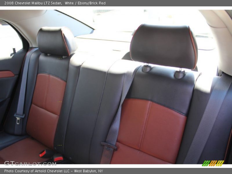 White / Ebony/Brick Red 2008 Chevrolet Malibu LTZ Sedan