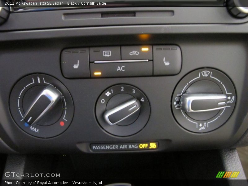 Black / Cornsilk Beige 2012 Volkswagen Jetta SE Sedan