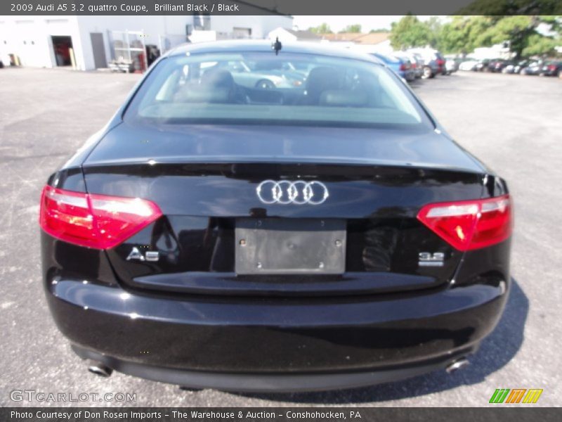 Brilliant Black / Black 2009 Audi A5 3.2 quattro Coupe