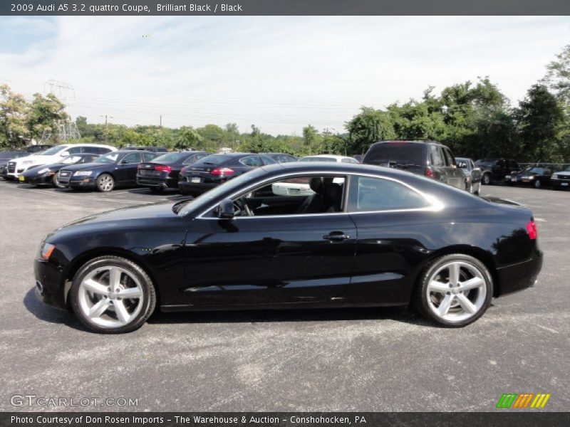 Brilliant Black / Black 2009 Audi A5 3.2 quattro Coupe