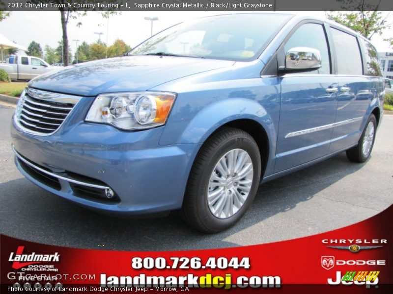 Sapphire Crystal Metallic / Black/Light Graystone 2012 Chrysler Town & Country Touring - L