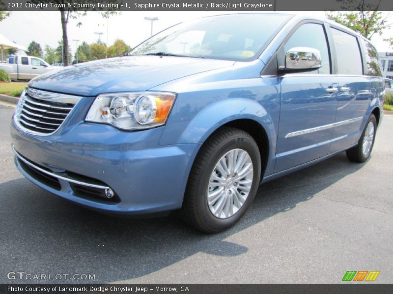 Sapphire Crystal Metallic / Black/Light Graystone 2012 Chrysler Town & Country Touring - L