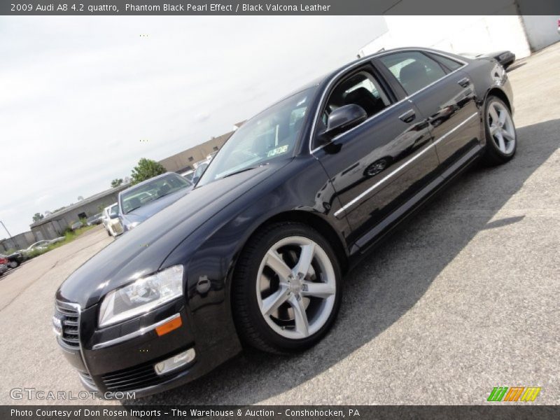 Phantom Black Pearl Effect / Black Valcona Leather 2009 Audi A8 4.2 quattro