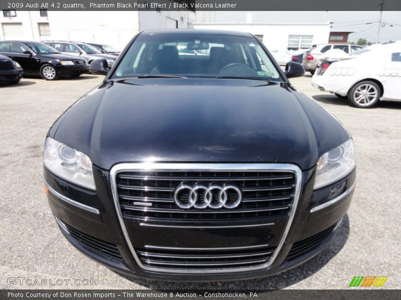 Phantom Black Pearl Effect / Black Valcona Leather 2009 Audi A8 4.2 quattro