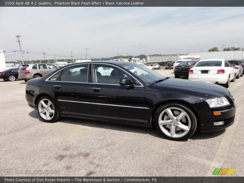 Phantom Black Pearl Effect / Black Valcona Leather 2009 Audi A8 4.2 quattro