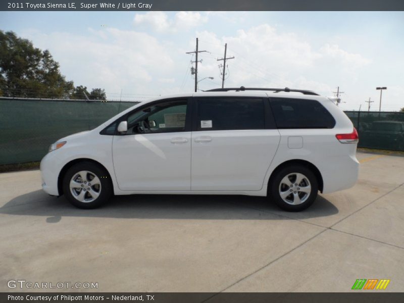 Super White / Light Gray 2011 Toyota Sienna LE