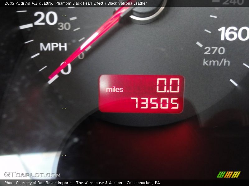 Phantom Black Pearl Effect / Black Valcona Leather 2009 Audi A8 4.2 quattro