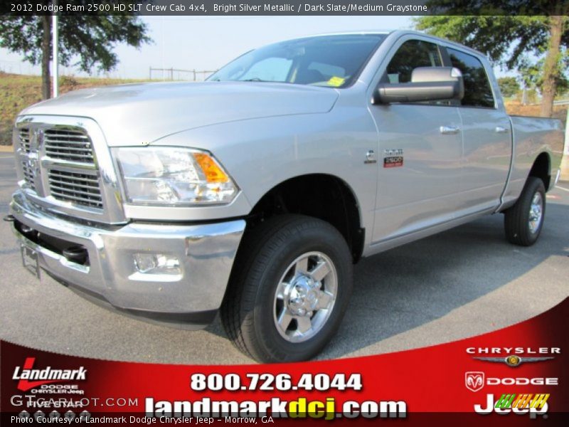 Bright Silver Metallic / Dark Slate/Medium Graystone 2012 Dodge Ram 2500 HD SLT Crew Cab 4x4