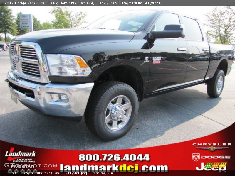 Black / Dark Slate/Medium Graystone 2012 Dodge Ram 2500 HD Big Horn Crew Cab 4x4