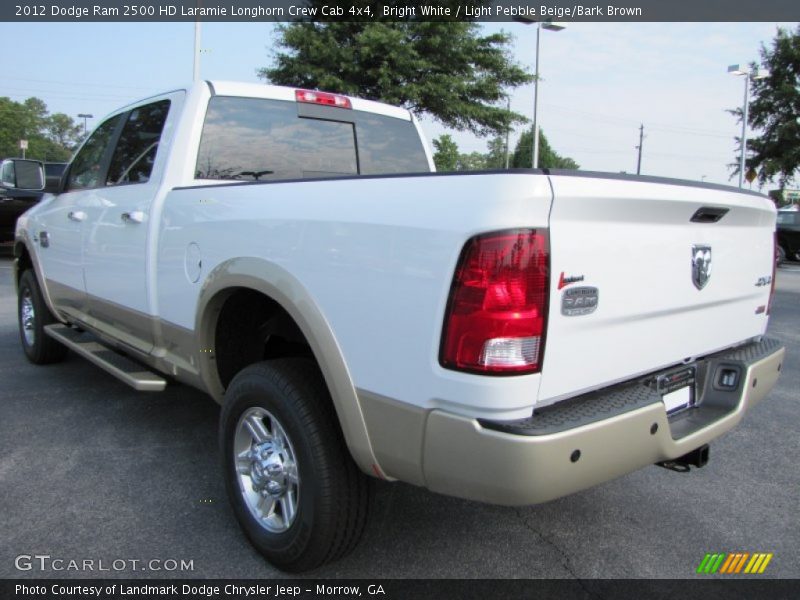 Bright White / Light Pebble Beige/Bark Brown 2012 Dodge Ram 2500 HD Laramie Longhorn Crew Cab 4x4