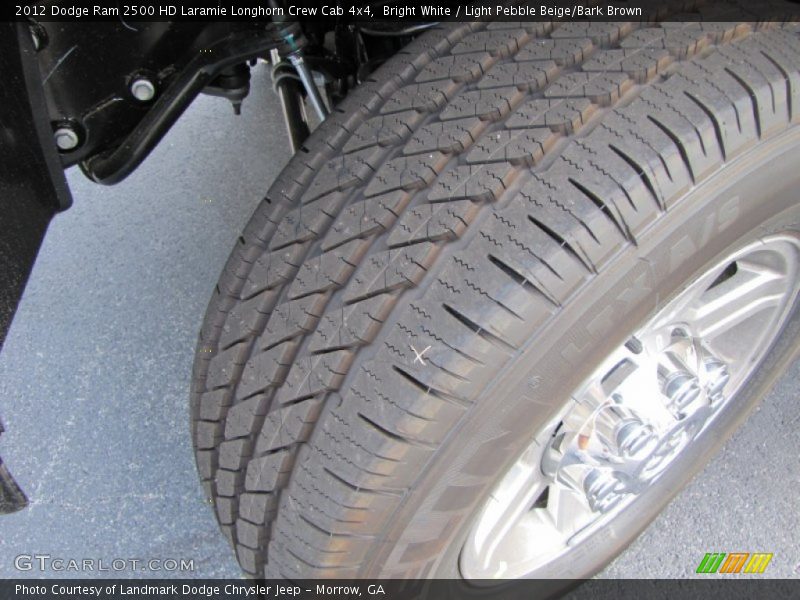 Bright White / Light Pebble Beige/Bark Brown 2012 Dodge Ram 2500 HD Laramie Longhorn Crew Cab 4x4