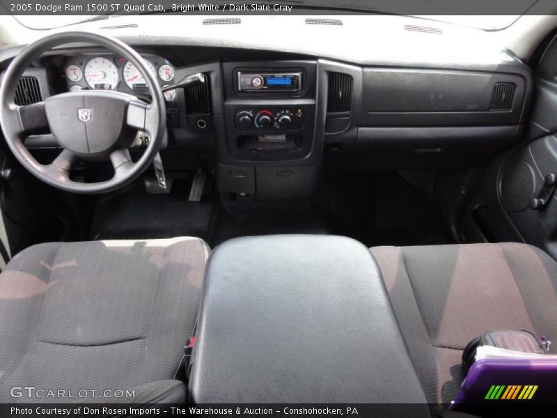 Bright White / Dark Slate Gray 2005 Dodge Ram 1500 ST Quad Cab