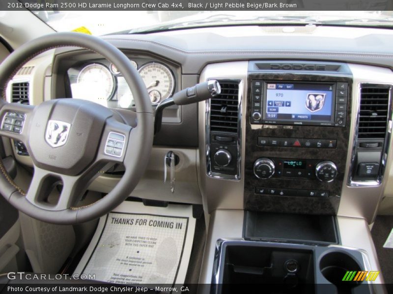 Black / Light Pebble Beige/Bark Brown 2012 Dodge Ram 2500 HD Laramie Longhorn Crew Cab 4x4
