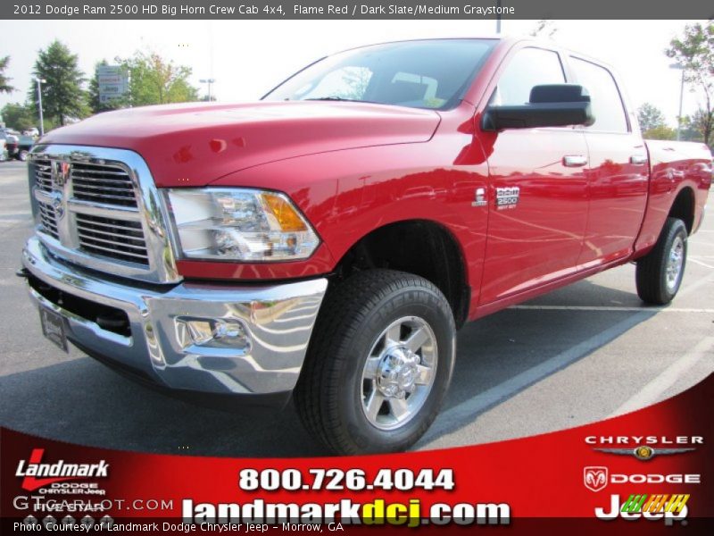 Flame Red / Dark Slate/Medium Graystone 2012 Dodge Ram 2500 HD Big Horn Crew Cab 4x4